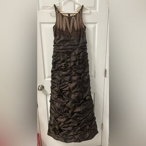 Jovani Elegant Brown Sleeveless Evening Gown SZ 8